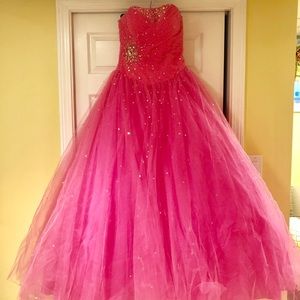 Pink prom, sweet 16, quinceanera, party gown